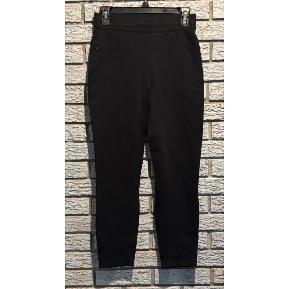 Spanx Perfect Pant Black Slim Fit Pull On Ankle Trousers Womens Size Small S/P
